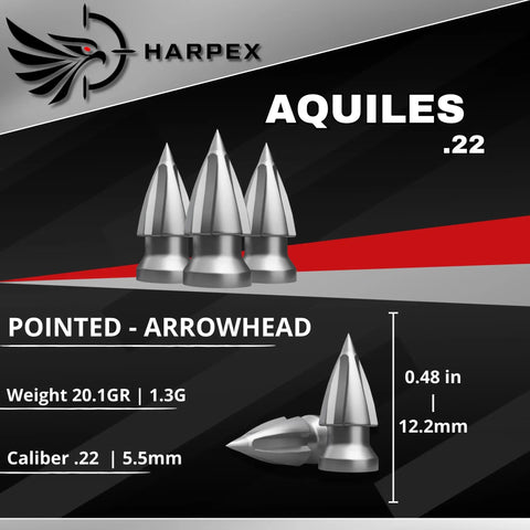 22 Caliber Airgun Pellets Twenty Point One Grain Pointed Arrow Head Design High Penetration Lead Pellets For Target Shooting