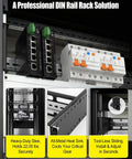 Heavy Duty 19 Inch Rack Mount DIN Rail Kit With 2U Adjustable Depth Bracket for Industrial Switches and Power Supplies