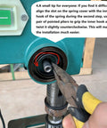 Using pliers to install Heavy Duty Beefy Drill Press Return Springs on a drill press quill feed coil set.