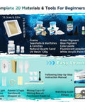 Materials and tools overview for Dope Ocean Beach UV Resin Art Kit For Adults And Teens A Beginner Friendly All In One Sea Craft Set With Light Frame Pigments Sand And Seashells To Create Glow In The Dark Coastal Masterpieces.