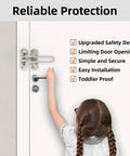 Swing Bar Door Lock For Front And Interior Doors Heavy Duty Brushed Metal Security Latch Built To Last And Kid Safe installed on door