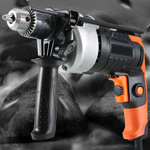 Badass Heavy Duty Cordless Percussion Drill Featuring Lightning Fast Variable Speed Trigger And Rigid Metal Chuck for tough masonry.