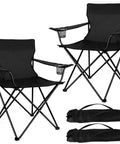 Heavy Duty Portable Camping Chair For Adults With Cup Holder Carry Bag Large Foldable Outdoor Chair shown open and closed