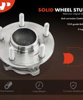 Rear Wheel Bearing And Hub Assembly Set For Mazda 3 2004 2008 Non ABS 5 Lug Models Dual Pack High Load Capacity For A Smooth Ride Easy Install Wheel Hub Replacement Kit, showing a 5-lug wheel hub with anti-corrosion coating and bolts.