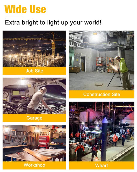 Wide use settings of Ultra Bright LED Temporary Work Light 150W 5000K Daylight White, 19,500 Lumens For Outdoor Construction