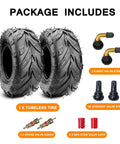 Tubeless 145 70 6 Tire Set For Coleman PowerSports Mini Bikes Go Karts ATVs And Four Wheelers 2 Pack with valve stems and caps