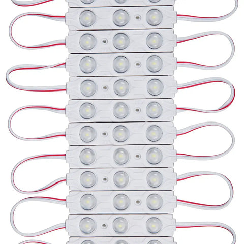 Daylight White 12V DC 0.72W 2835 SMD LED Module Backlight For Letter Signs Waterproof with sticky adhesive back shown in a string