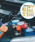 Using Pro Grade Mini Split Adapter Kit Five Sixteenths To One Quarter Coupler With Valve Core Remover on car engine