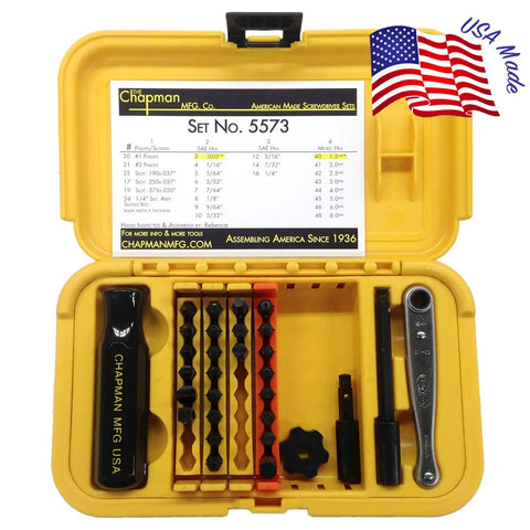 Deluxe 30 Piece Screwdriver Set With Mini Ratchet Tool Phillips Slotted And SAE And Metric Hex Bits Open Slots 24 USA Made Insert Bits Pro Grade Handy Home And Auto Repair Kit