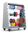 Adjustable Wire Spool Rack With Six Rods And Built In Wheel For Wall Mount Display And Storage Cord Reel Organizer