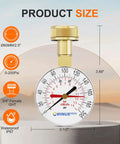 Water pressure gauge, front view, 2.5 inch dial, 0-200 psi, 3/4 inch female GHT, brass body, WINUSTECH
