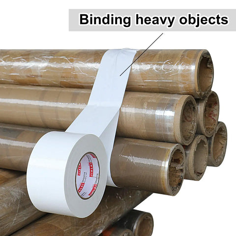 White duct tape 3 inch wide, heavy duty industrial grade 55 yards, waterproof and UV resistant, binding heavy objects