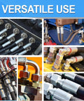 Built Tough Electric Hydraulic Hose Crimper With Eight Dies Portable High Pressure Crimping Tool showcasing versatile hydraulic connections.