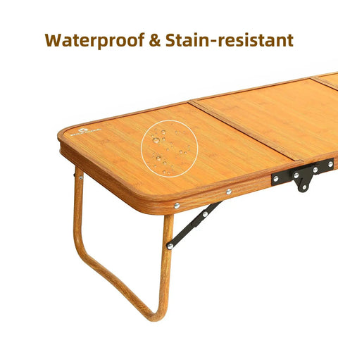 Ultralight Portable Camping Table Foldable Three Folding Beach Table For Camping Hiking Garden Outdoor Picnic, wood texture