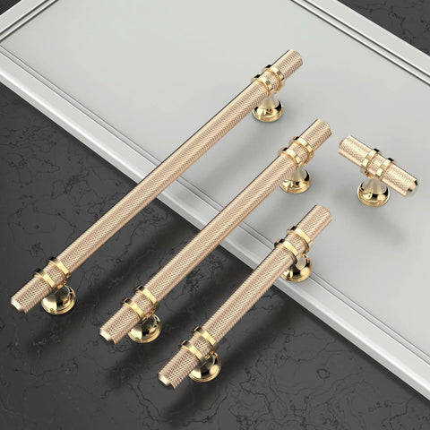 10 Pack 3 Inch Gold Knurled Cabinet Pulls Brushed Brass Kitchen Cabinet Handles Drawer Pulls For Cabinets Cupboard Hardware