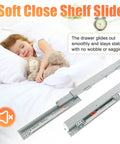 Soft Close Shelf Slide showing premium undermount drawer slides for smooth operation, suitable for cabinets and pantries.
