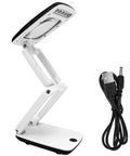 Pocket Magnifier With Light And Stand 3X Magnification Handy Portable 2-In-1 LED Desk Magnifier Visor Folding, USB cable included