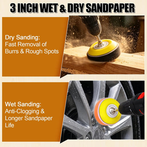 174 Piece 3 Inch Sanding Discs Kit With Polishing Accessories Grit Range 60 Through 10000 on wood and car wheel