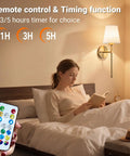 Zero Plug Drama Wireless Wall Sconce Set Of Two With Chill Remote And Dimmable Touch Cordless Lamp Fixtures in a cozy bedroom.