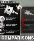 METOTY 19-piece carbide hole saw kit for metal; front view showing titanium pilot and L-wrench with white tool