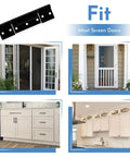 3Pack Matte Black Screen Door Hinges Featuring One Eighth Inch Grooved Center Leaf Fits Most Patio Enclosure Storm Doors in various settings.