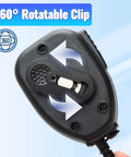 Back view of Rugged Ham Radio Speaker Mic For UV-5R Mini And UV-5G Plus Series 2 Pack showing 360-degree rotatable clip feature.