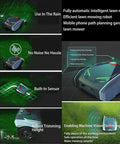Smart Robotic Lawn Mower With Auto Charging Dock, 20V Max 2.0Ah Battery, adjustable height, in use with machine vision technology