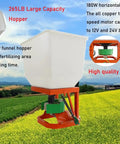 Beefy 265Lb ATV Broadcast Fertilizer Spreader With Electric Drive, 180W Copper Motor, in field with large capacity hopper