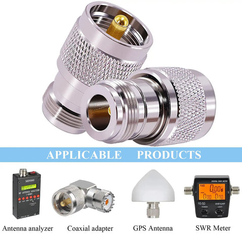 2 Pack UHF PL259 Male To N Female Straight Coax Adapter RF Coaxial Connector for CB Ham Radio Walkie Talkie WiFi Antenna