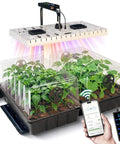 Full Spectrum LED Grow Light Seed Starter Kit With 80 Cell Tray, 30W Heating Mat And Adjustable Dome, seedlings growing