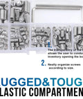 Heavy Duty Stainless Steel Hex Socket Cup Point Headless Set Screws Kit M2 To M10, 304 Grade, organized in compartment box