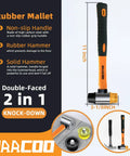 Pro 5 In 1 Flooring Installation Kit With Tapping Block Heavy Pull Bar featuring a double-faced 11-inch rubber mallet close-up.