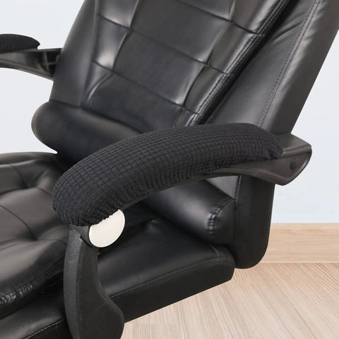 Two Pack Armrest Covers for Office Chair Comfy Soft Elastic Polyester Hand Rest Protectors on black chair armrest