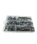 Ditch the drip and grab this Sick Worm Gear Hose Clamp Kit With 40 Or 120 Pieces Across 5 Sizes Perfect For Securing Water Gas Lines And Silicone Hoses On Any Joint With A Tight Screw Mechanism That Holds Firm. assorted metal worm gear hose clamps in plastic organizer