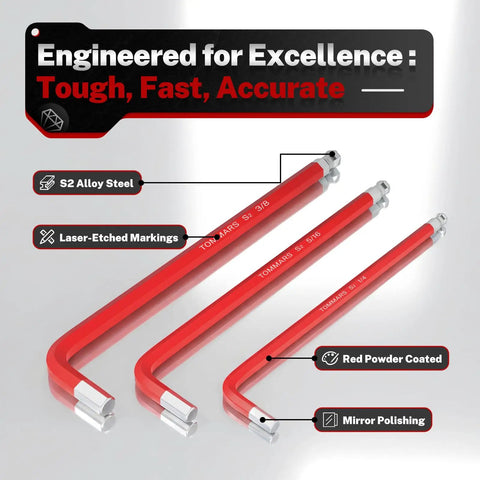 All In One Allen Wrench Set SAE Metric Torx Magnetic Ball End T Handle 27 Piece Kit For Home Auto DIY Pros Includes Magnetic Ball End Easy Grip Precise Hex And Torx Fit Heavy Duty Construction Magnetic Tip Keeps Bits In Place red S2 alloy steel wrenches