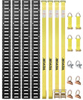 Five Foot E Track Tie Down Rail Kit With Four Rails, Two Single Slots, Six O Rings, Four Tie Offs With D Ring, And Two Ratchet Straps