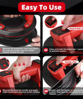 Step-by-step guide showing Electric Vacuum Suction Cup Lifter With Auto Start Pump And LED Display Dual 3000mAh Batteries usage