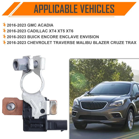 Badass Battery Monitor Sensor Module Hella Compatible With Gmc Acadia Buick Encore Chevy Malibu Traverse Blazer Xts Direct Oem Replacement 13545954 close-up view with vehicle compatibility listing