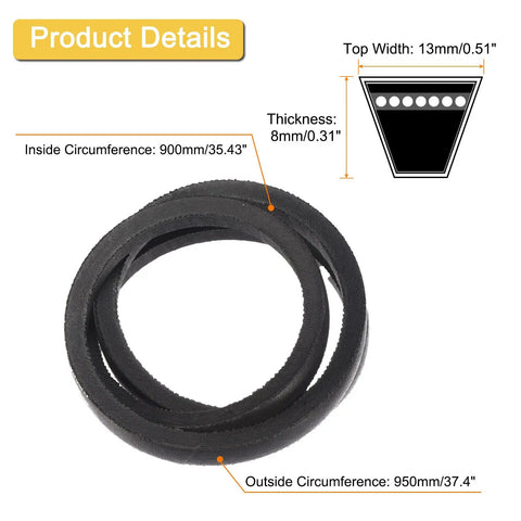Classic Wrapped V Belt A35 Half Inch 37 Inch Outside Circumference Black Rubber Drive Belt product details.