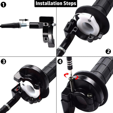 Seven Eighths Inch Twist Throttle Accelerator Handle Grips With 36 Inch Cable Set For Mini Dirt Bikes 50cc 70cc 110cc 125cc 2 Stroke Gas Motors Pocket ATV Pit Bike