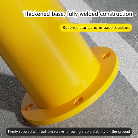 Base of Heavy Duty U Shaped Machinery Guard Rail With High Visibility Yellow And Black Bollard, Anti Collision Bar For Garage Walls