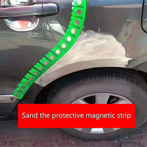 Flex Edge Guard Protective Strip For Car Finishing And Dry Sanding installed on vehicle wheel arch to prevent scratches during bodywork.