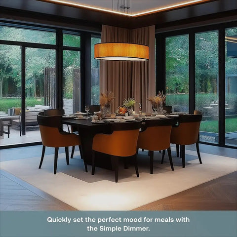 Dining room with Five Dimmer Switch Bundle For Home Lighting, 3-Way 4-Way And Single Pole, Neutral Wire Required, White Finish