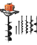 54cc Gas Powered Earth Auger Post Hole Digger With 2 Cycle Engine EPA Certified Easy Start Ergonomic Handle Includes Drill Bits