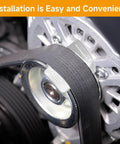 Serpentine Belt Tool Set Four Piece For Cars And Trucks Belt Stretch Kit close-up on pulley installation