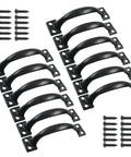 Vintage 12 Pack Barn Door Pulls 4 Inch Black Gate Handles With Screws for Drawers Cabinets Doors Outdoor Gates and Farmhouse Furniture Decor