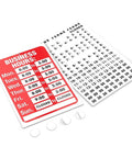 Open Sign For Windows And Doors, Bold Red And White Hours Of Operation Kit, 7.7 By 11.7 Inches with stickers and adhesive pads