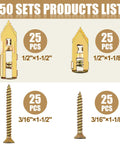 Image showing Self Drilling Drywall Anchors With Screws Kit For Drywall And Sheetrock Heavy Duty Metal Expansion Wall Anchors 100 Pieces.