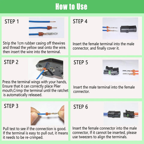 Get The Ultimate 53 Sets Weather Pack Connectors Kit With Crimping Tools And Terminal Removers For Auto Wiring Repairs In One Sleek Storage Case. How to use guide for waterproof wire connectors, crimping and terminal insertion