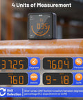 Built Tough Digital Angle Gauge And Bevel Finder With Rock Solid Magnetic Base and Bright Backlit Screen showing measurement units.